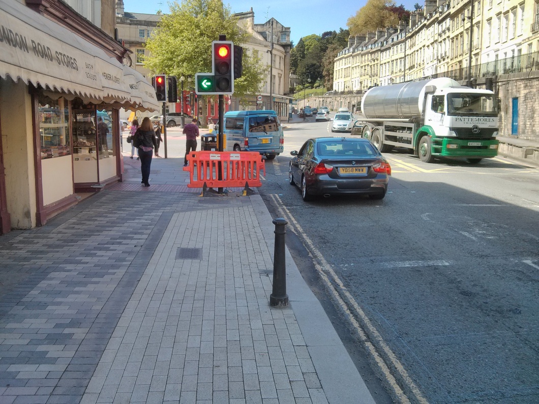 Everyone ignores the end of the cycle track and rides round to St John's Road. You'd be suicidal not to.