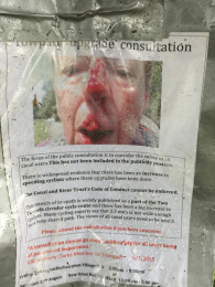 The shockingly graphic posters that have been erected. Click on the image to enlarge.